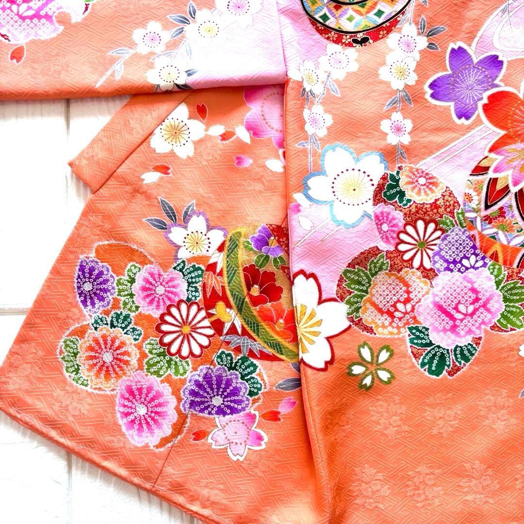 【新品】 日本伝統色 杏色❗️日本製 お宮参り産着 女の子 京友禅 刺繍入 襦袢付
