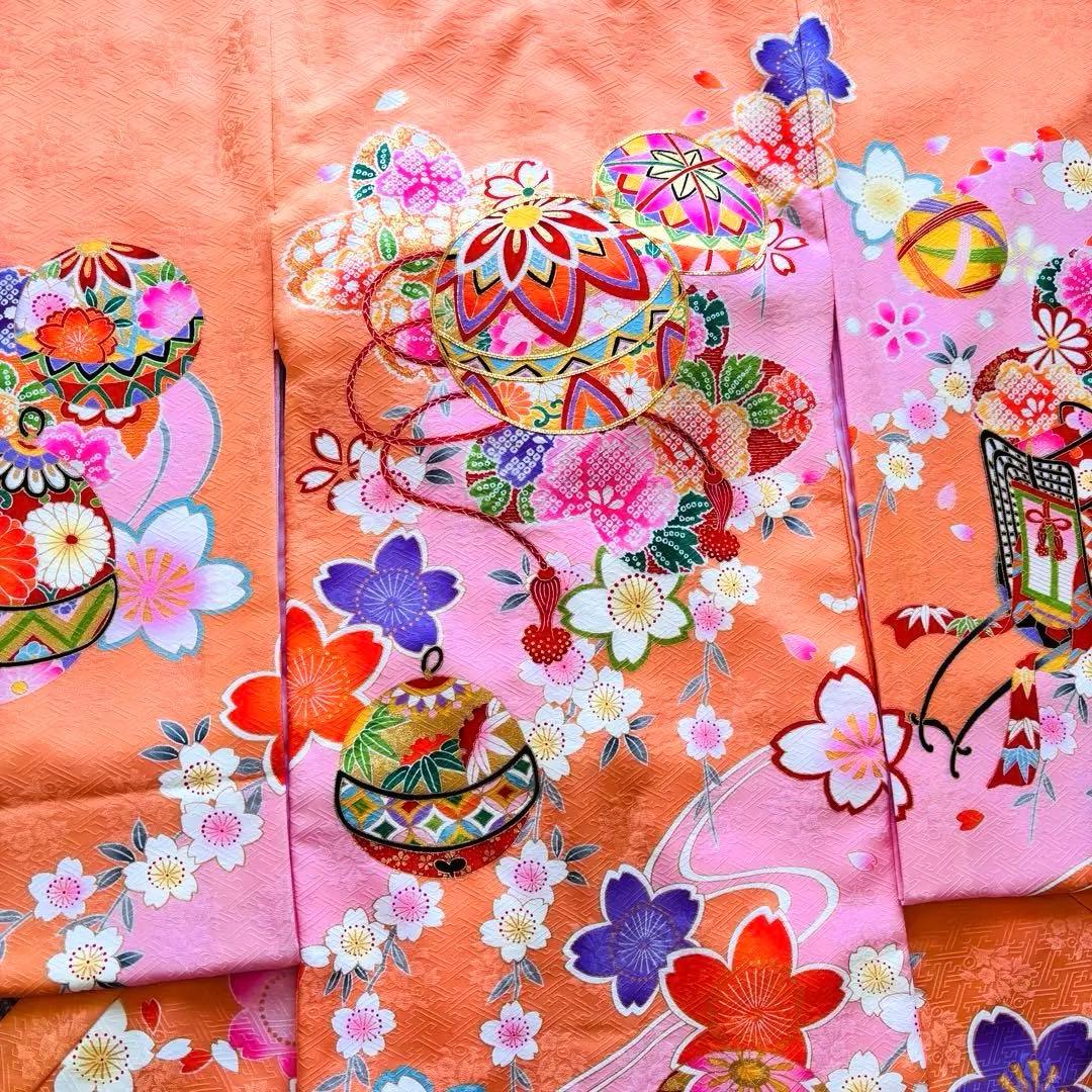 【新品】 日本伝統色 杏色❗️日本製 お宮参り産着 女の子 京友禅 刺繍入 襦袢付