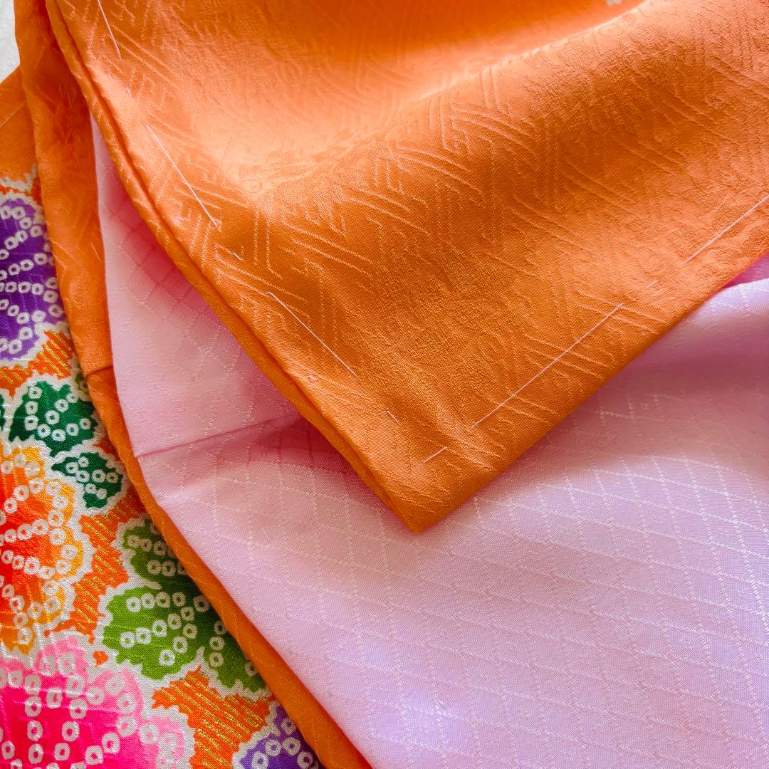 【新品】 日本伝統色 杏色❗️日本製 お宮参り産着 女の子 京友禅 刺繍入 襦袢付