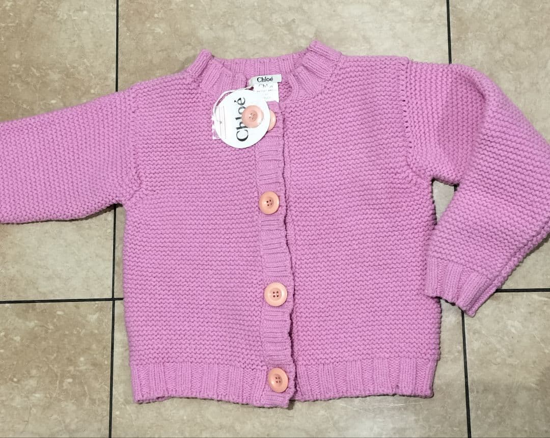 新品　Chloé ピンク ボタンがかわいいボレロカーディガン XS