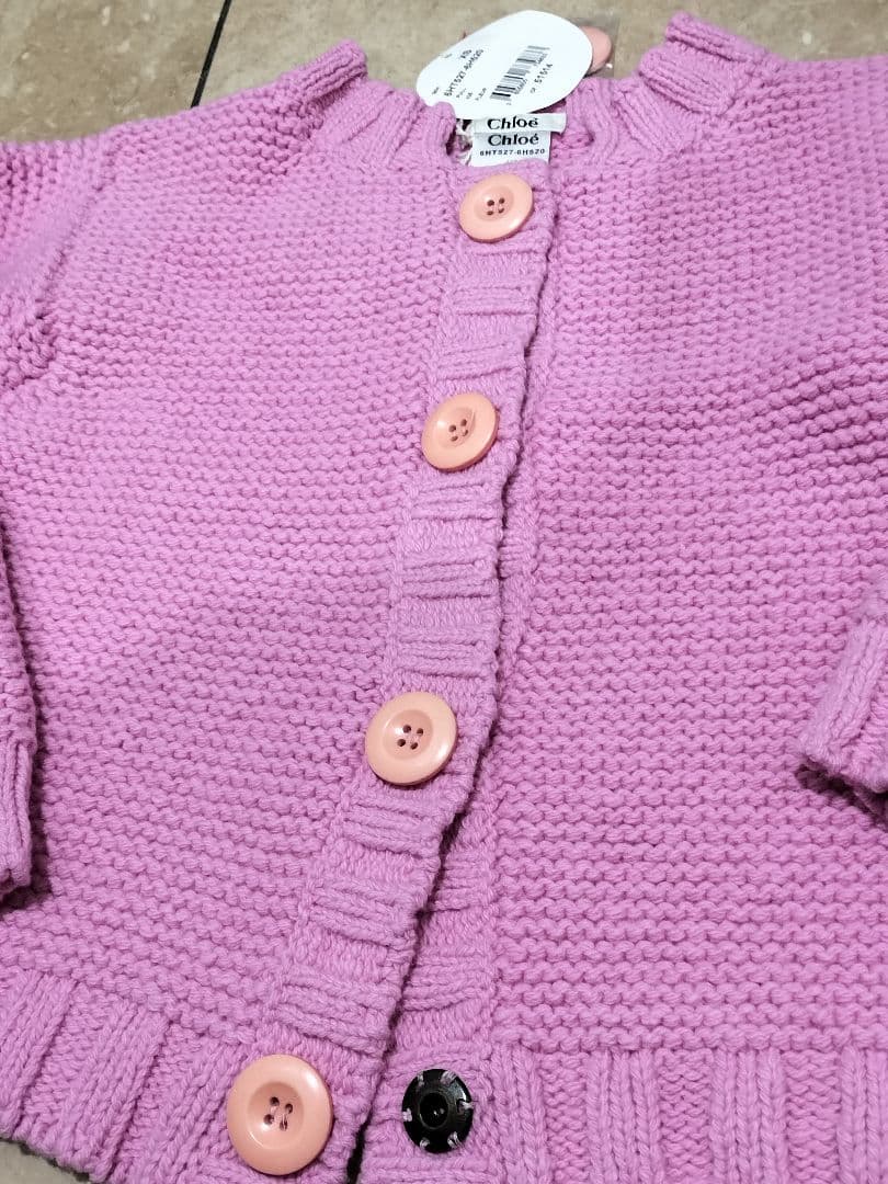 新品　Chloé ピンク ボタンがかわいいボレロカーディガン XS