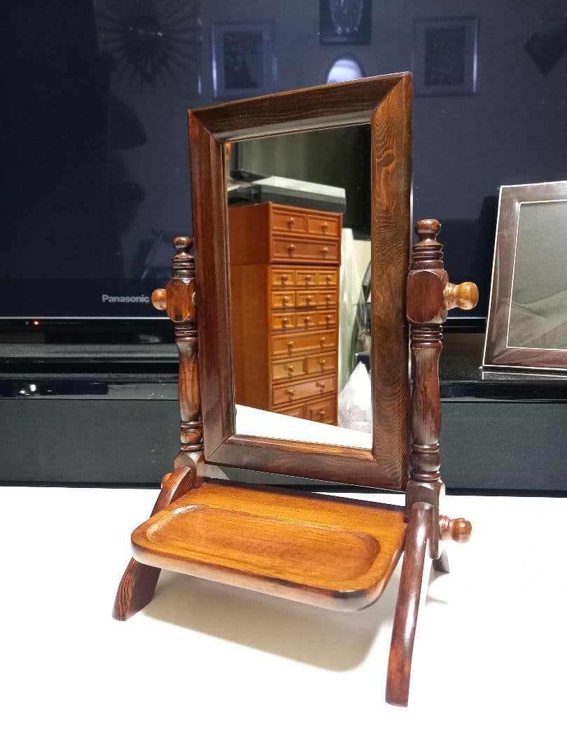 ココナッツ　様売約済　1970's　コロニアルウッド　テーブル　スタンド　ミラー