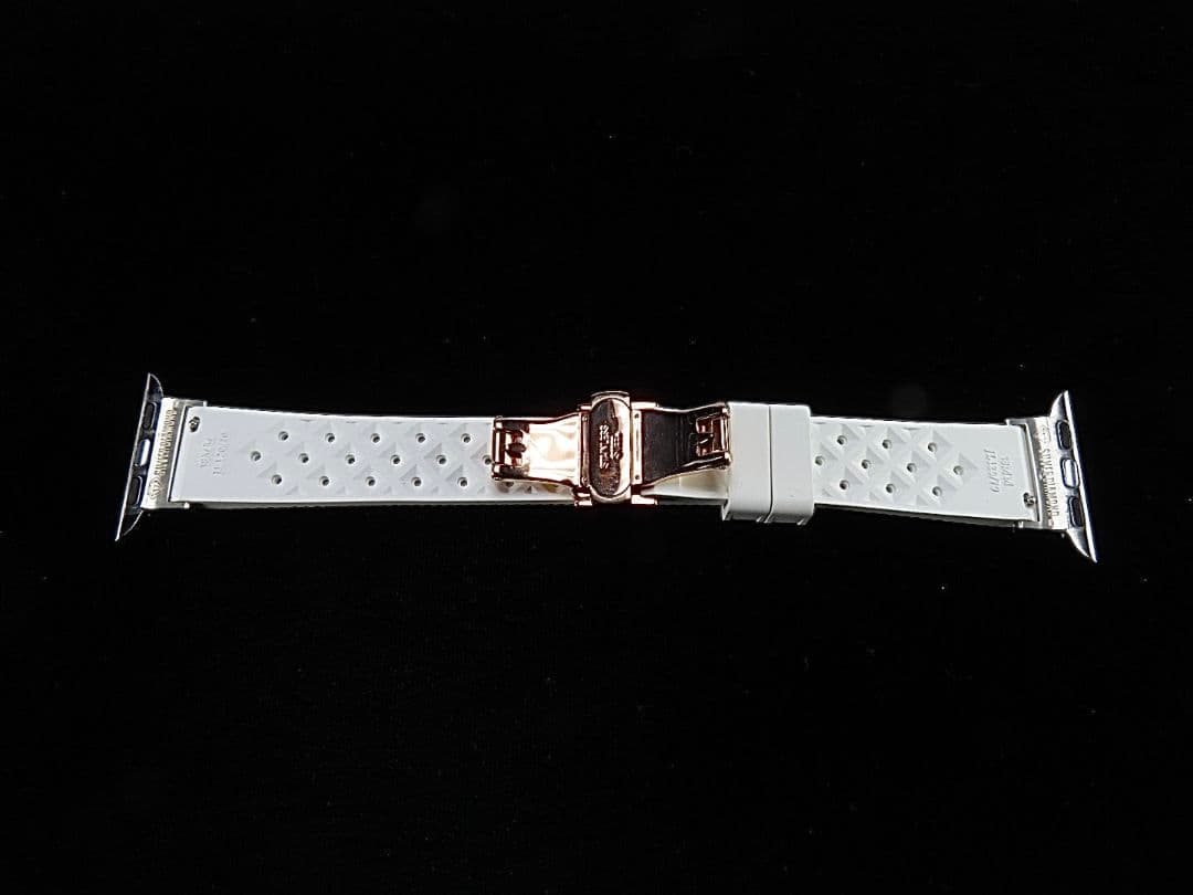 AppleWatch専用ピンクサファイア&シルバー925製チャーム&ラバーバンド