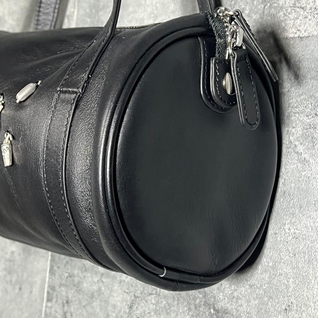 ear PAPILLONNER カフェチャーム付き円柱バック　ブラック　極美品