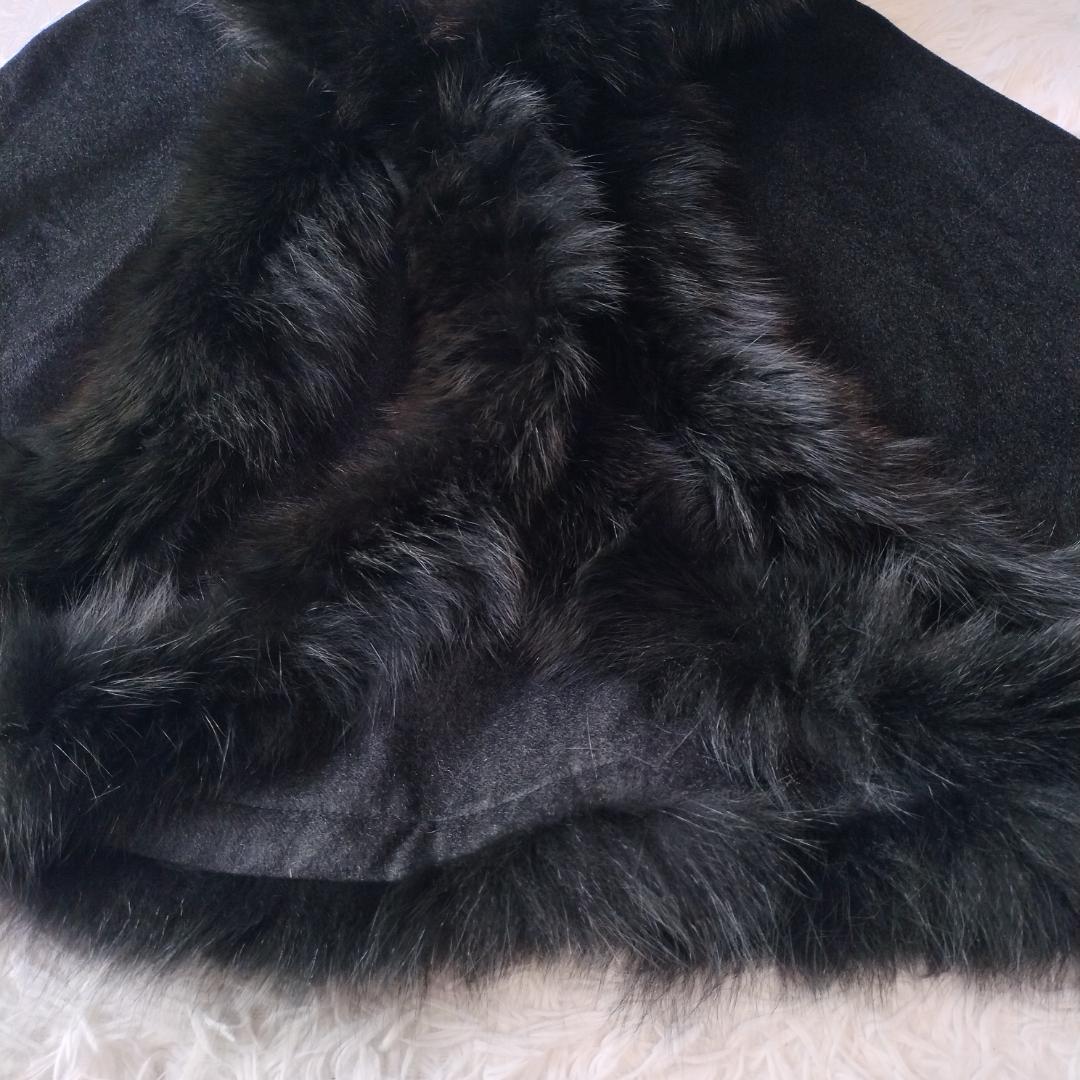 【未使用級】SAGA FURS カシミヤ ポンチョ 2way ブルーフォックス