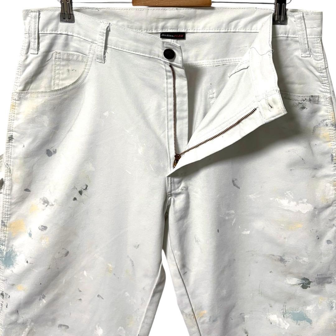 Dickies ペインターパンツ 白 ホワイト ペイント ペンキ 一点物