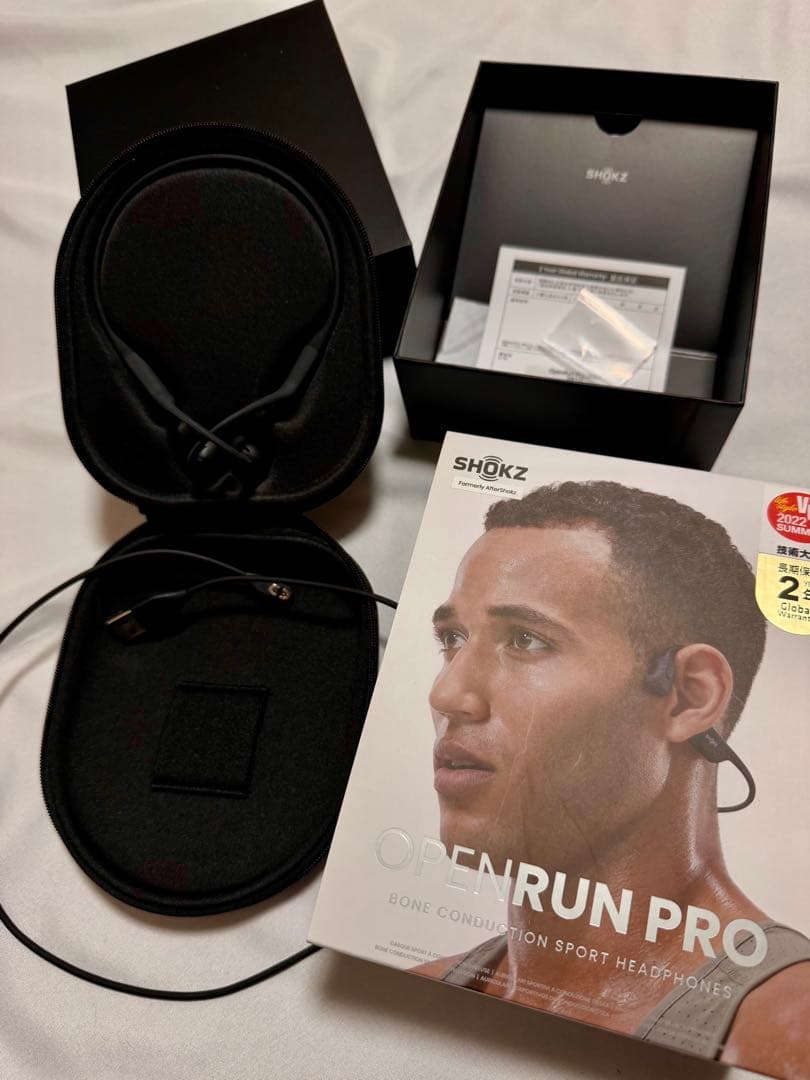 【極美品】Shokz OpenRun Pro 骨伝導イヤホン ブラックショックス