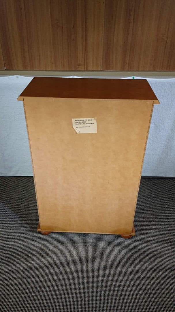 イタリア製 チェスト 5段 丸脚 象嵌 引き出し 棚 タンス アンティーク調