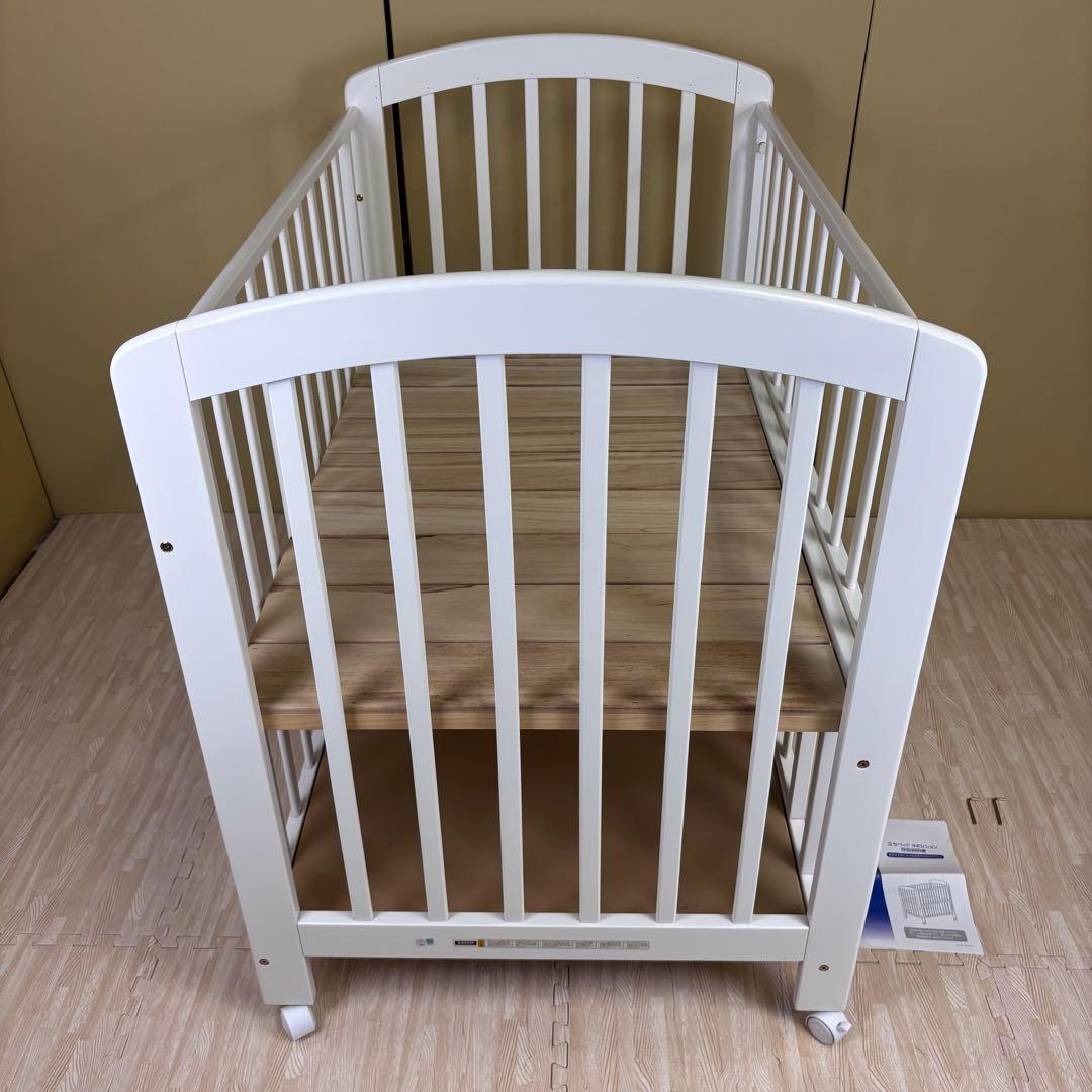 ☆除菌清掃済☆カトージ　立ちベッド4ポジション　ホワイト　すのこ床板　ハイタイプ