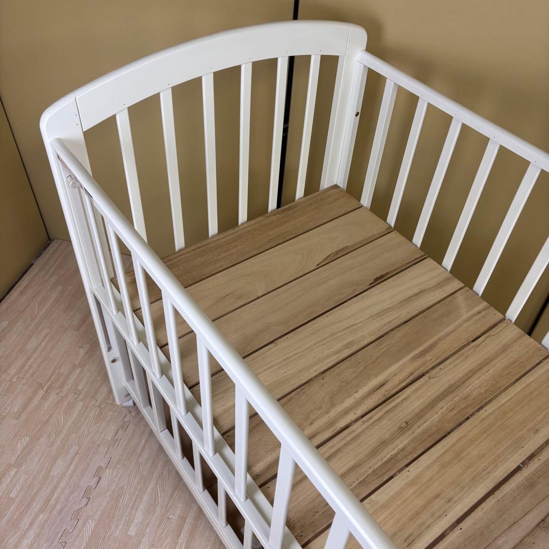 ☆除菌清掃済☆カトージ　立ちベッド4ポジション　ホワイト　すのこ床板　ハイタイプ