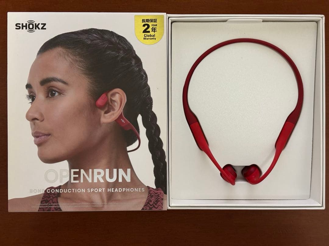 SHOKZ OPENRUN 骨伝導イヤホン レッド