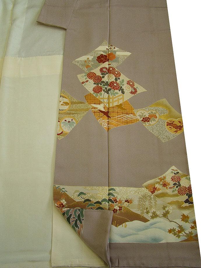 金彩加工染 色留・訪問着＆袋帯・帯〆・帯揚げセット（正絹）仕立上り＜D656＞