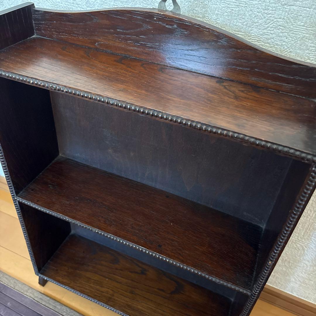 イギリスアンティーク　オーク　飾り棚