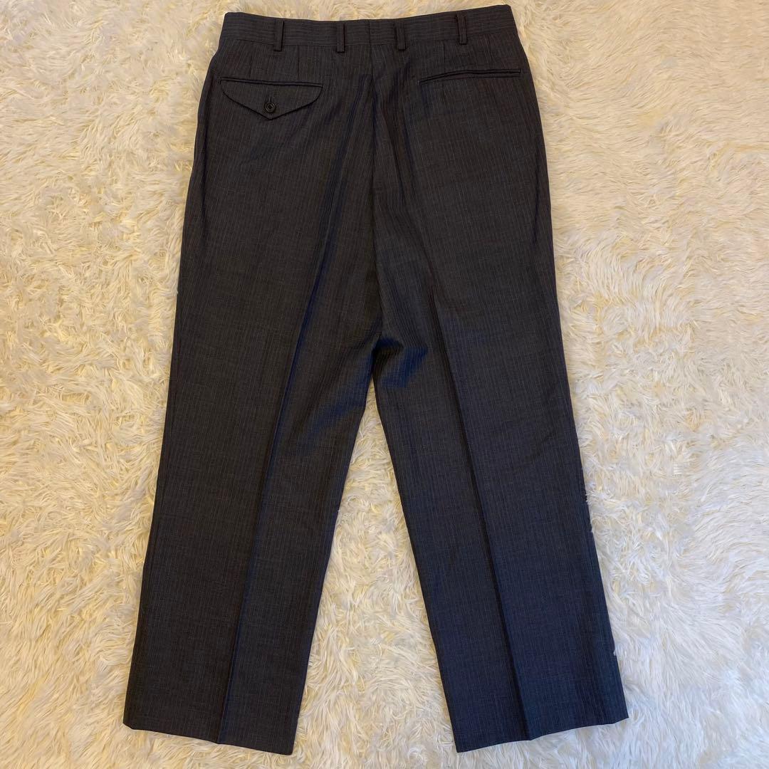 【極美品】バーバリーロンドン セットアップ スーツ 総裏 ストライプ グレー