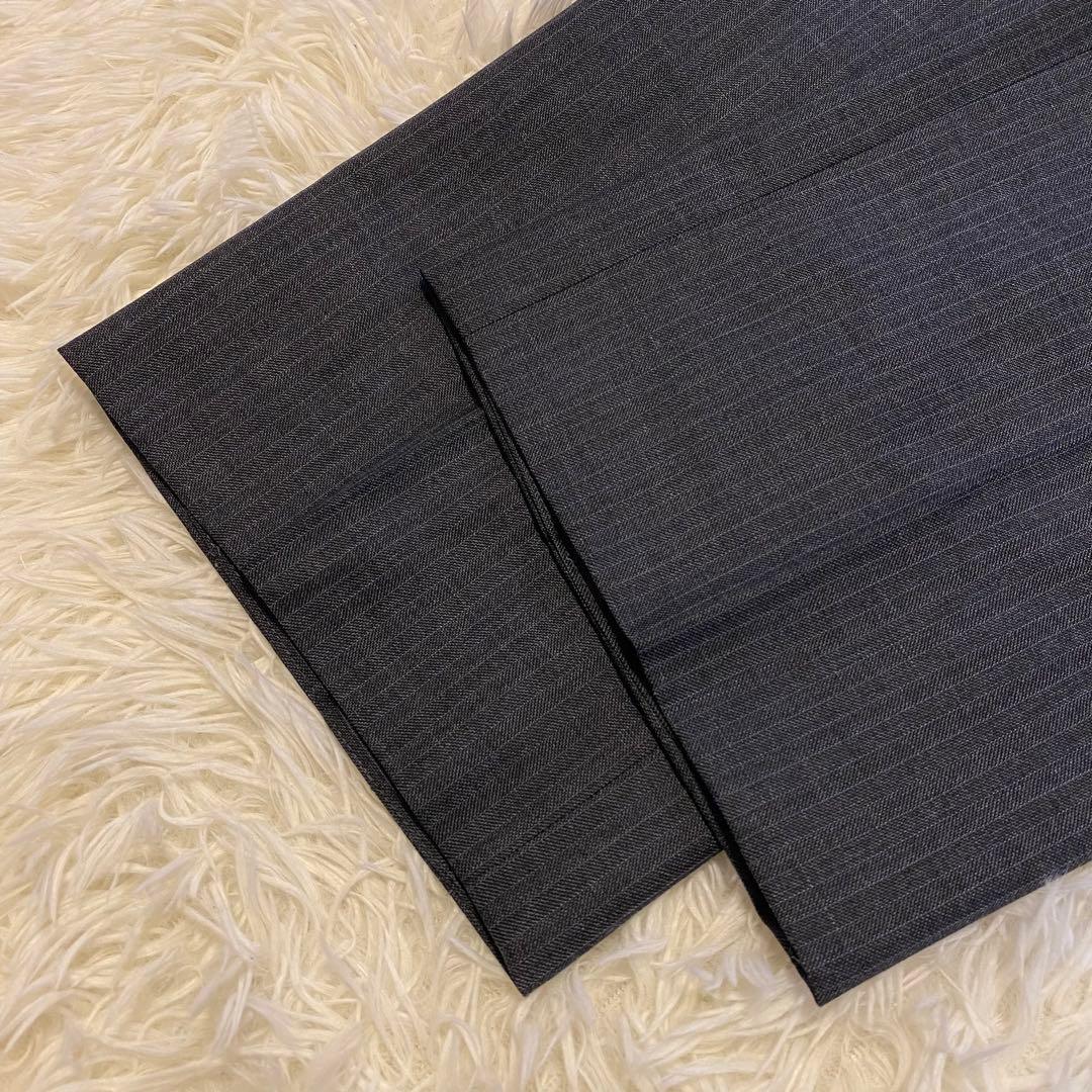 【極美品】バーバリーロンドン セットアップ スーツ 総裏 ストライプ グレー