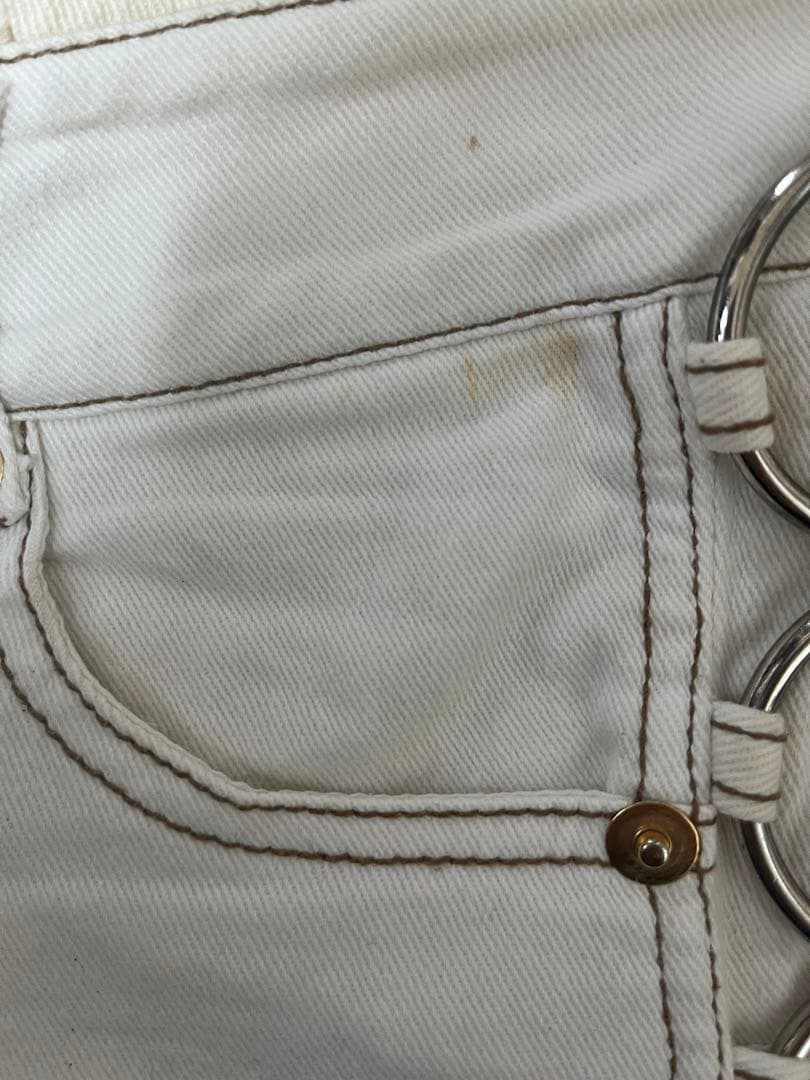 【旧d.i.a.】平成ギャル サイドリング 白ショーパン／Y2K