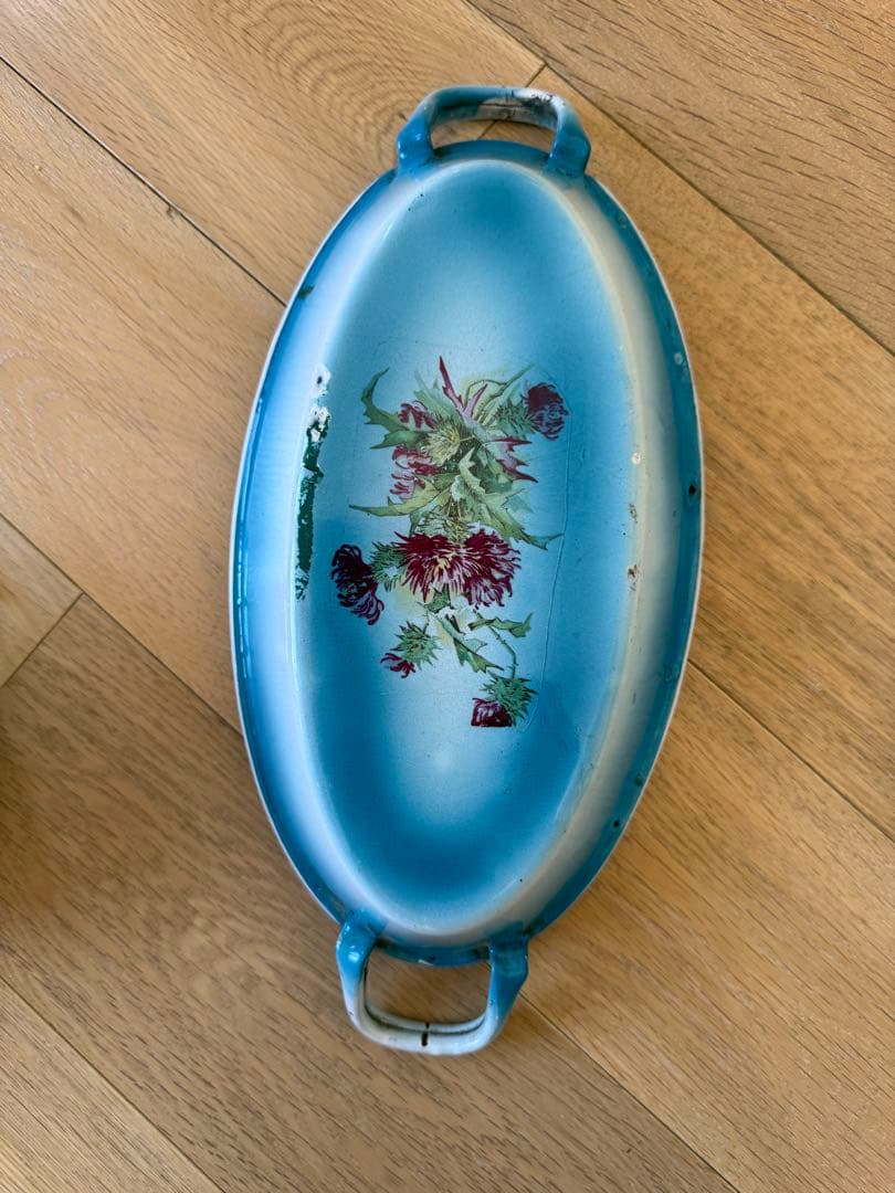 フランスアンティークホーローJapy社ウェディングセット スキマーパエリア片手鍋