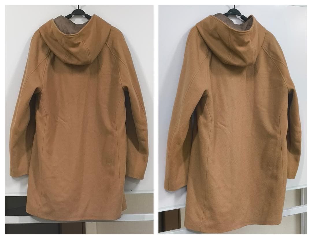 【春まで重宝！】Theoryメンズ上質フード付メルトンコート人気キャメルM抜け感