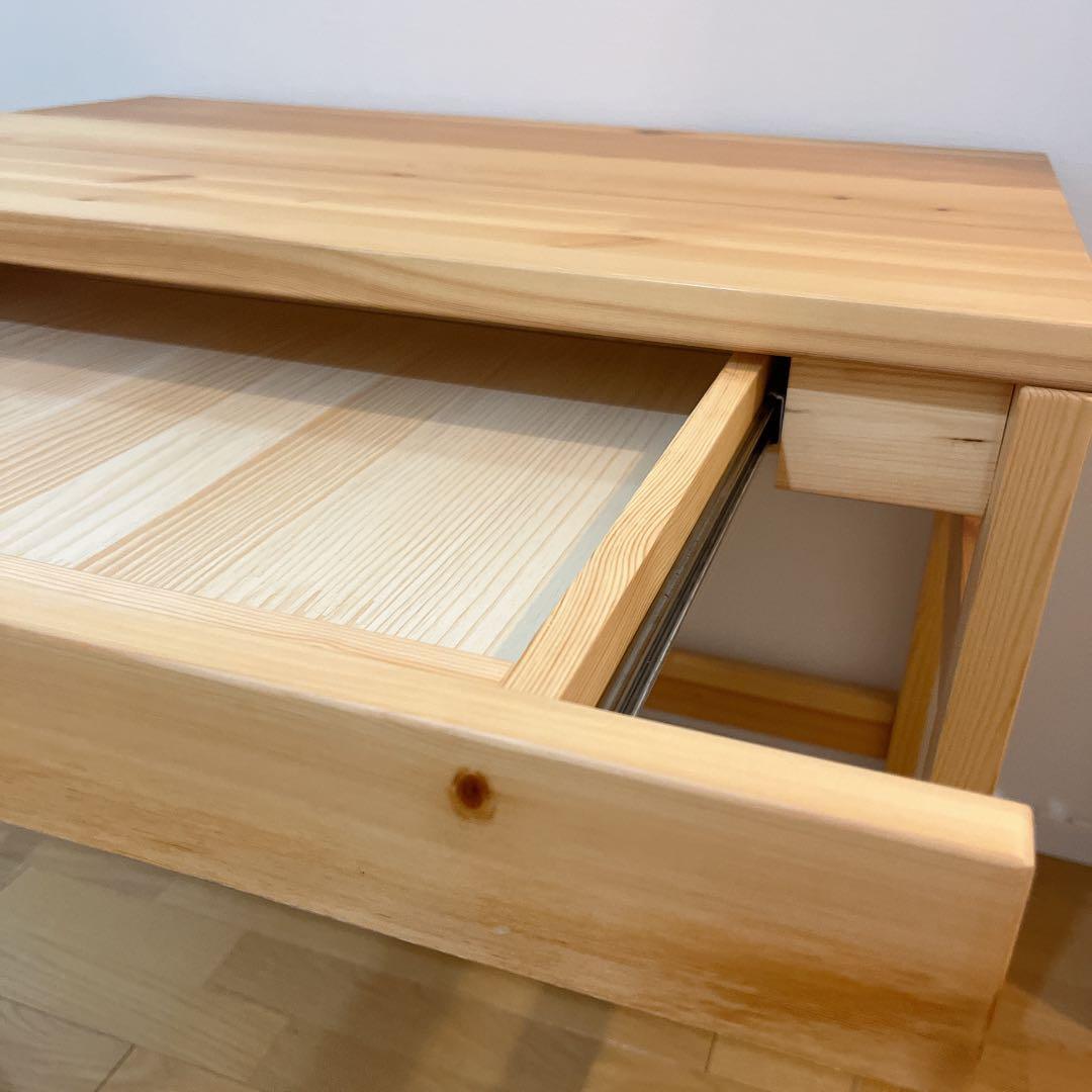 無印　パイン材デスク　幅86cm 無印良品　学習机　引き出し