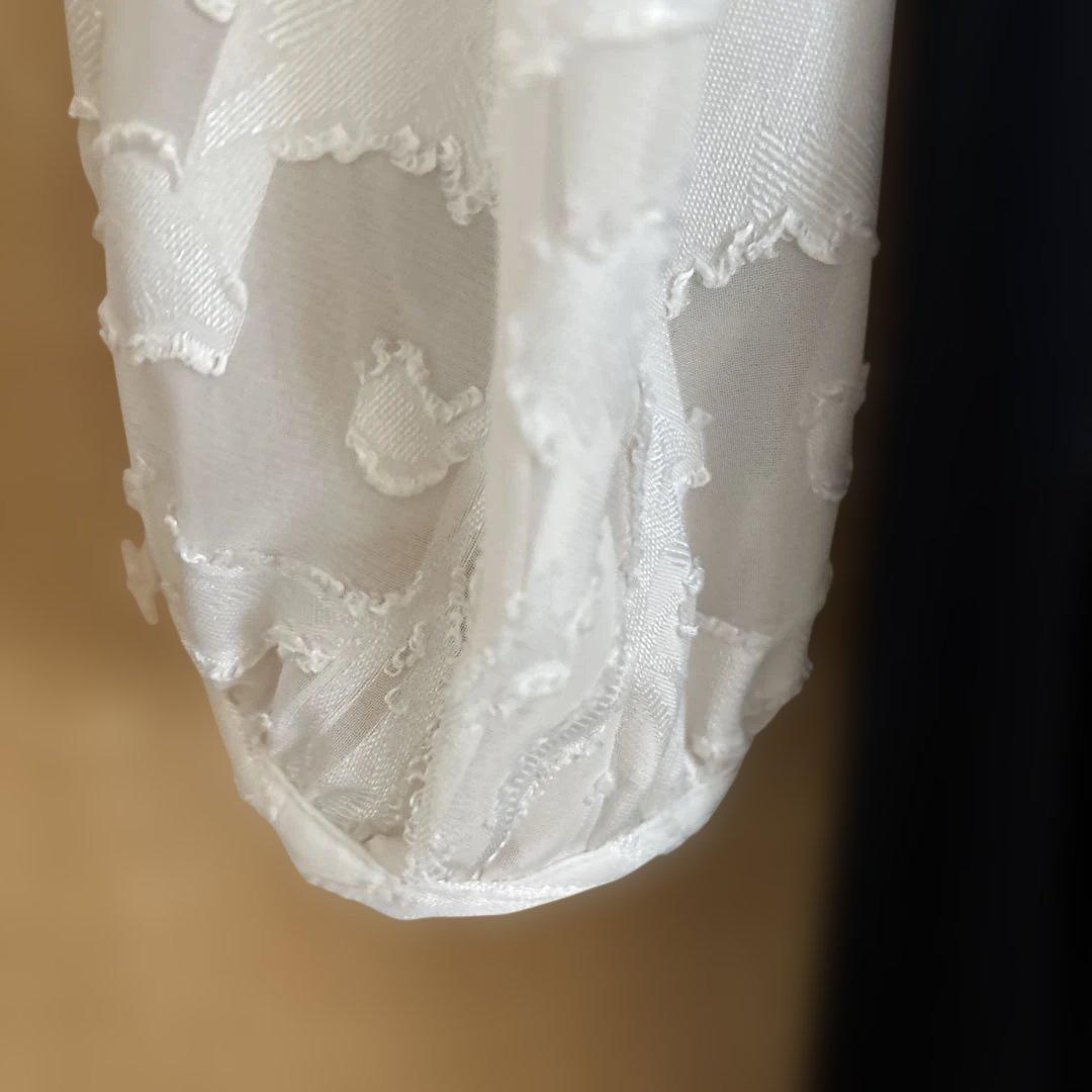 Kaymak 貴重11号 カットジャカード×宇宙素材デコルテタックワンピース