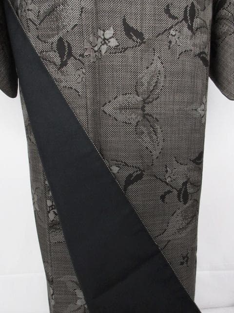 着用少ない！美品＊純泥染＊７マルキ＊本場大島紬＊防水済＊着物＊１６５ｃｍ＊裄６６