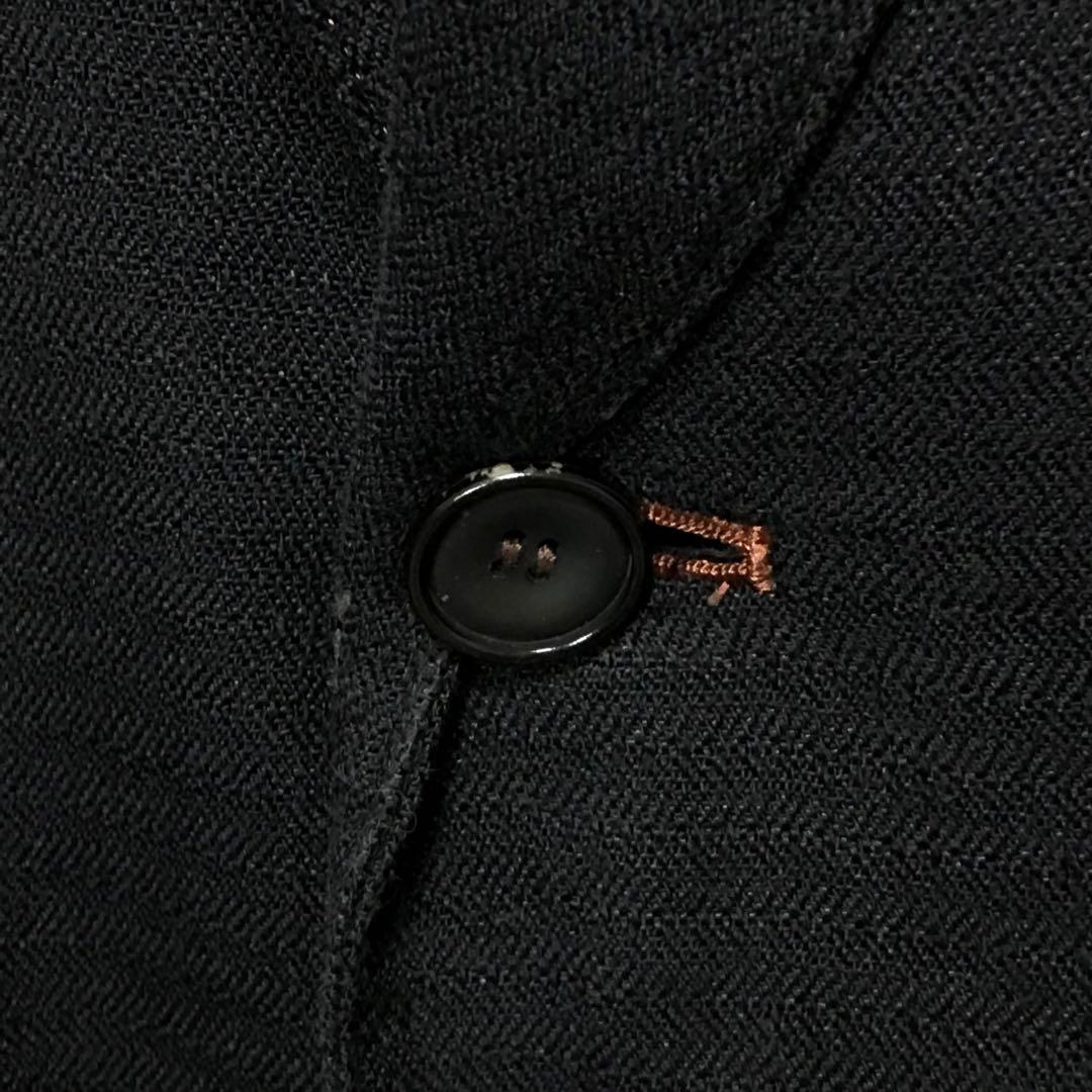 80s y's ワイズ　ヴィンテージスーツセットアップ　ジャケット&パンツ　黒色