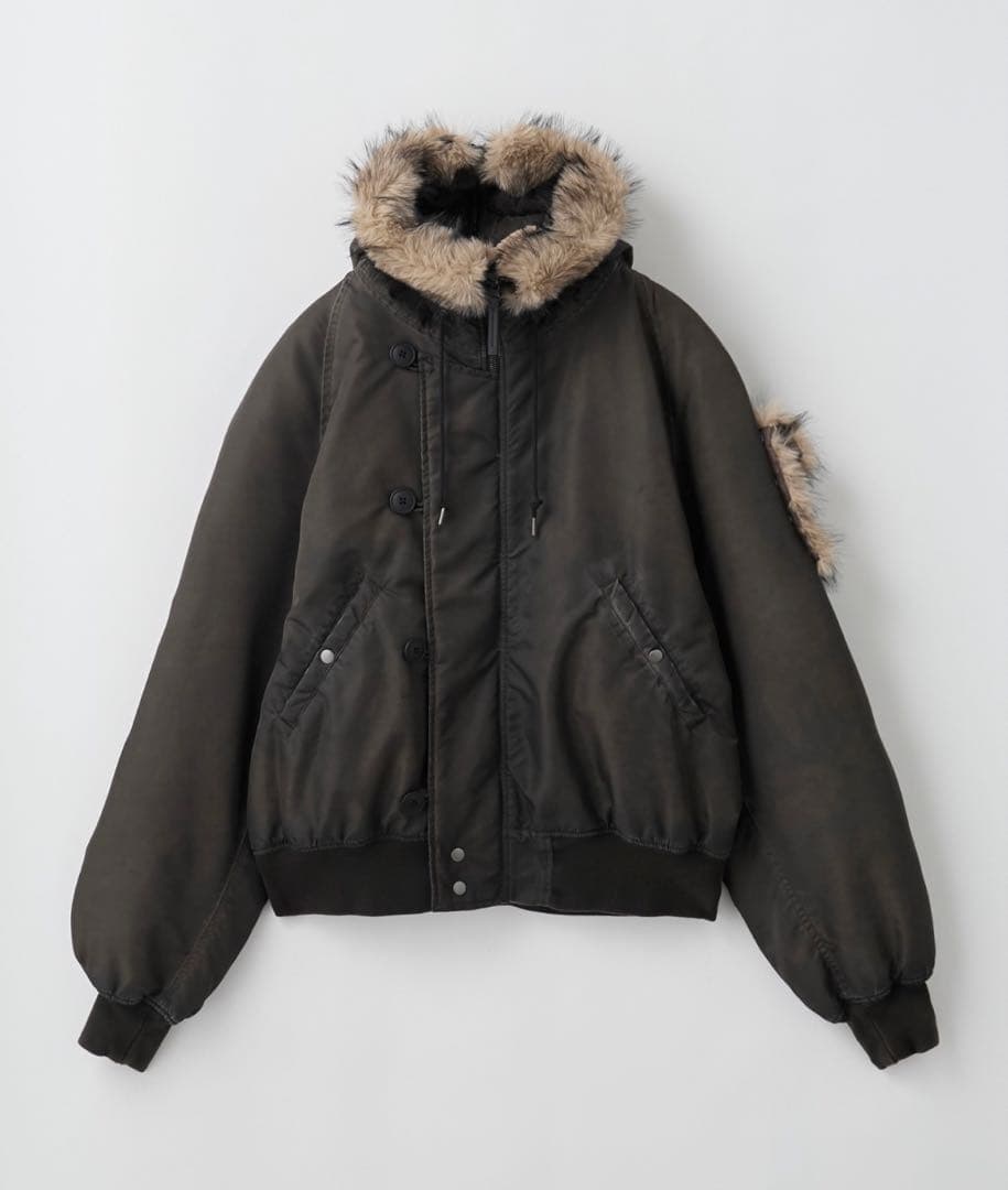 GRANCY ファー ポケット デザイン フェード N2B ジャケット　ブラウン