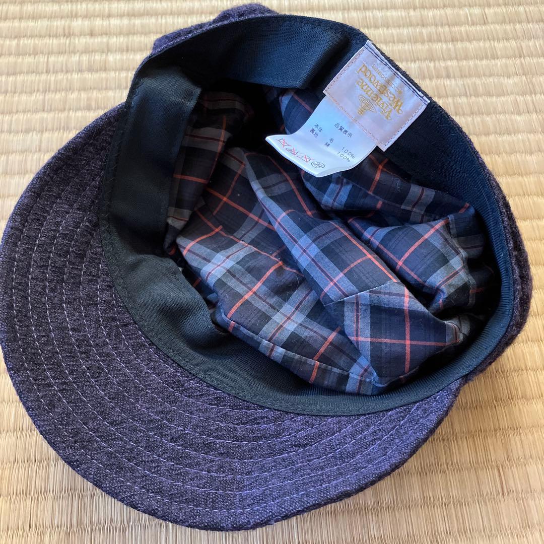 ヴィヴィアンウエストウッド　帽子　キャスケット　紫