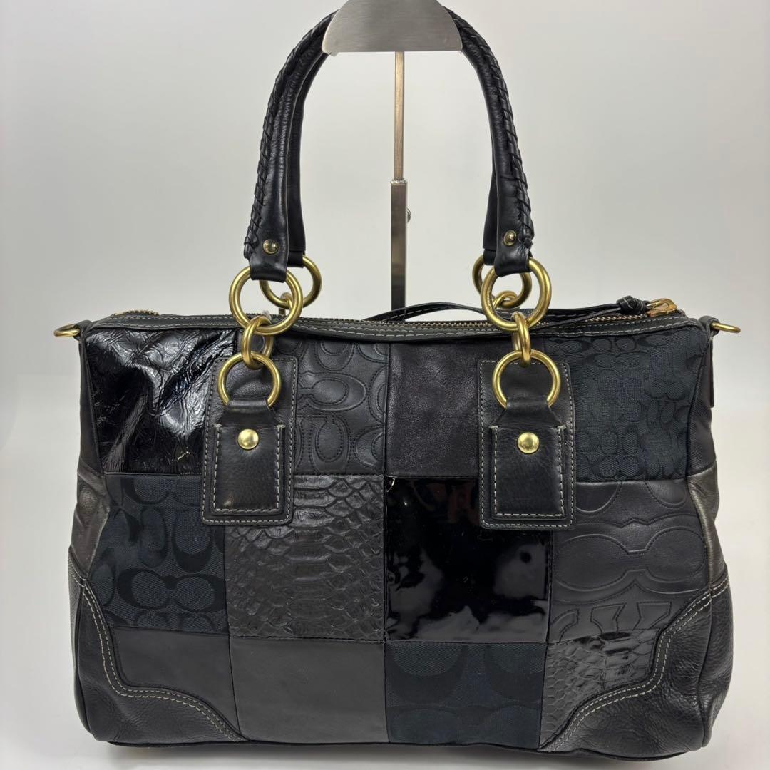 コーチ　ショルダーバッグ　2WAY 12479 パッチワーク　チャーム