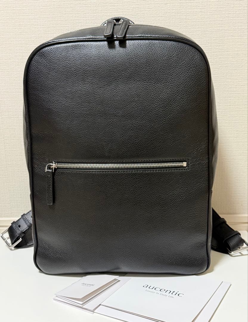 【美品】AUCENTIC Full Grain Leather Backpack