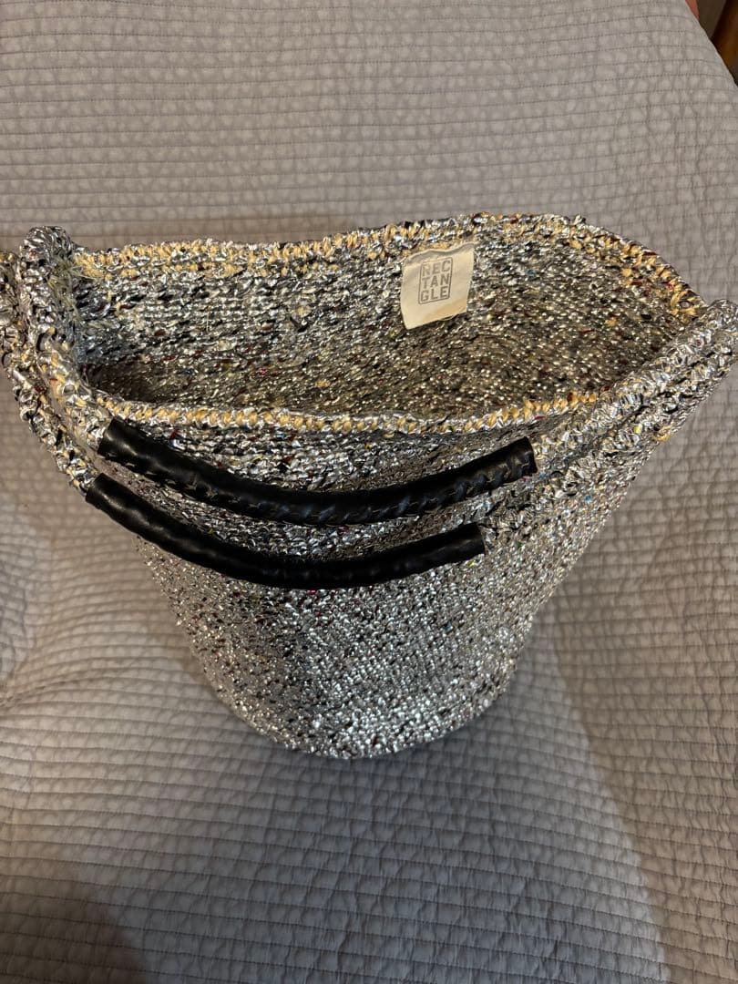 RECTANGLE レクタングル サイザルバッグ シルバー コラボ（美品）