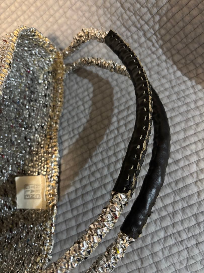 RECTANGLE レクタングル サイザルバッグ シルバー コラボ（美品）