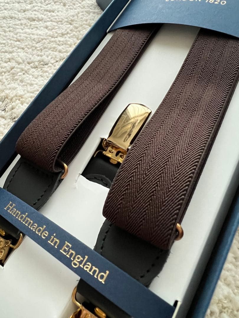  THURSTON 25mm サスペンダー ブラウン