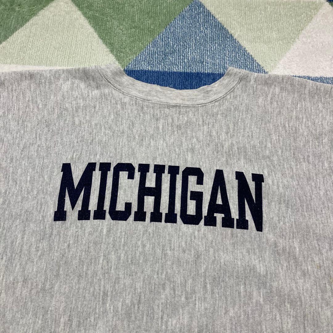 90s Championミシガン染み込み リバースウィーブ刺繍タグUSA製XXL