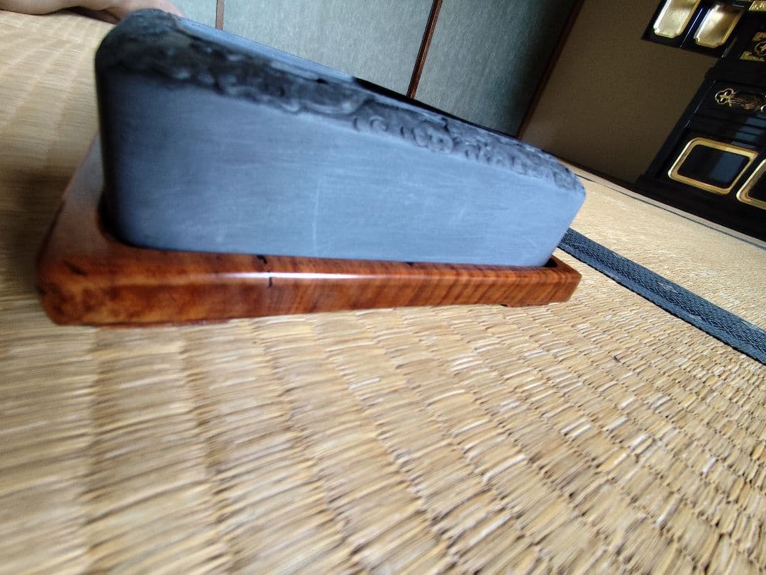 書道　骨董　硯　長方八吋　2300ｇ