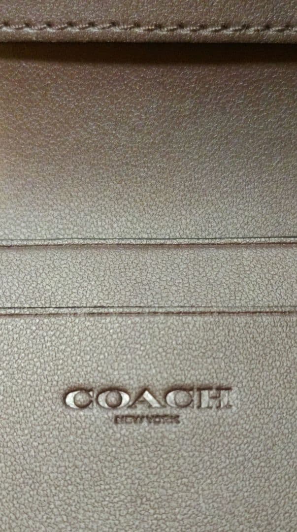 新品未使用 COACH シグネチャー ブラウン×ブラック レザー 名刺入れ