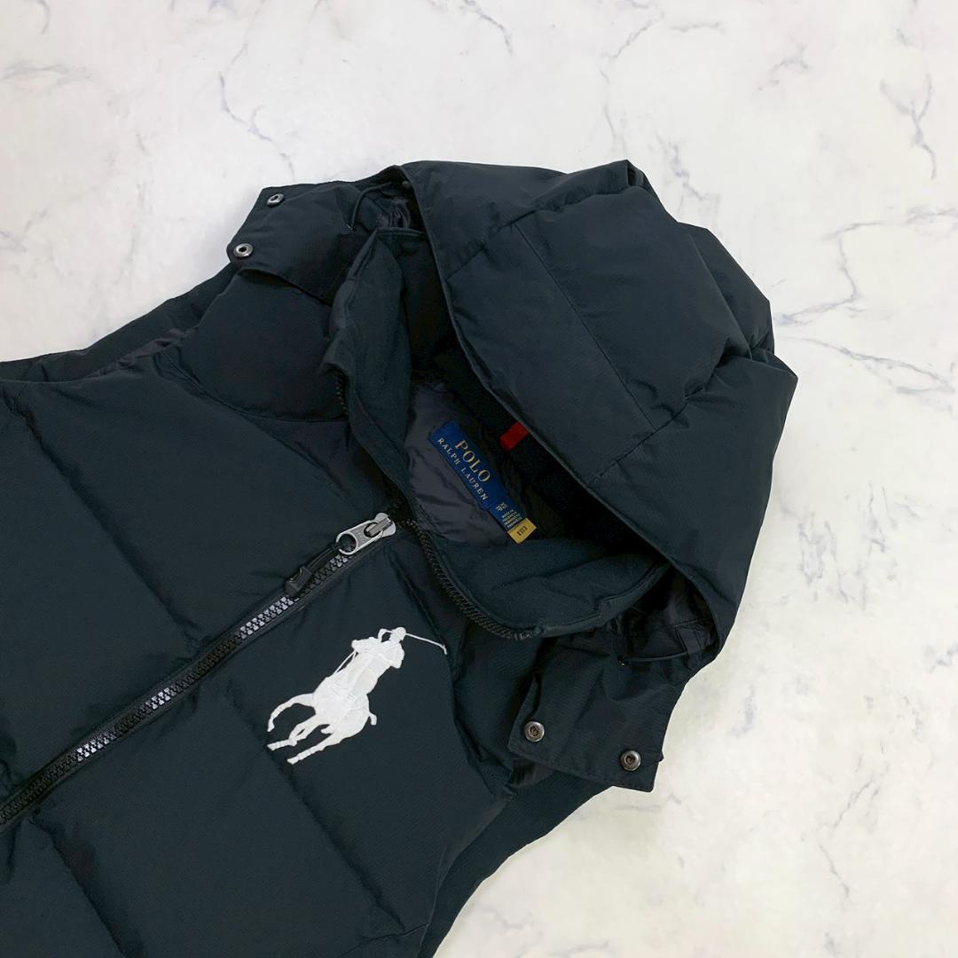 美品★ポロラルフローレン ダウンベスト ビッグポニー ブラック XS　E094