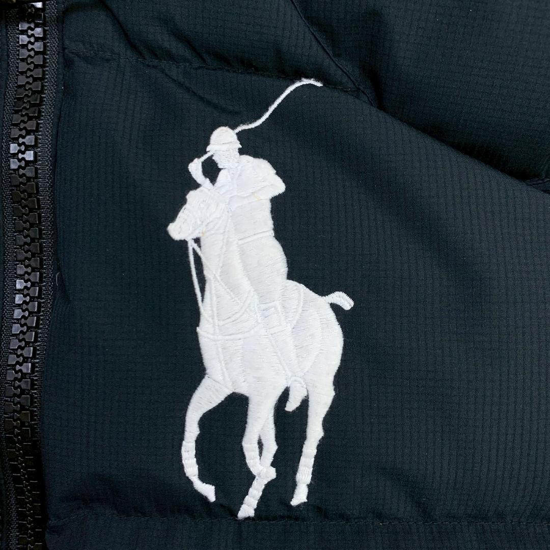 美品★ポロラルフローレン ダウンベスト ビッグポニー ブラック XS　E094