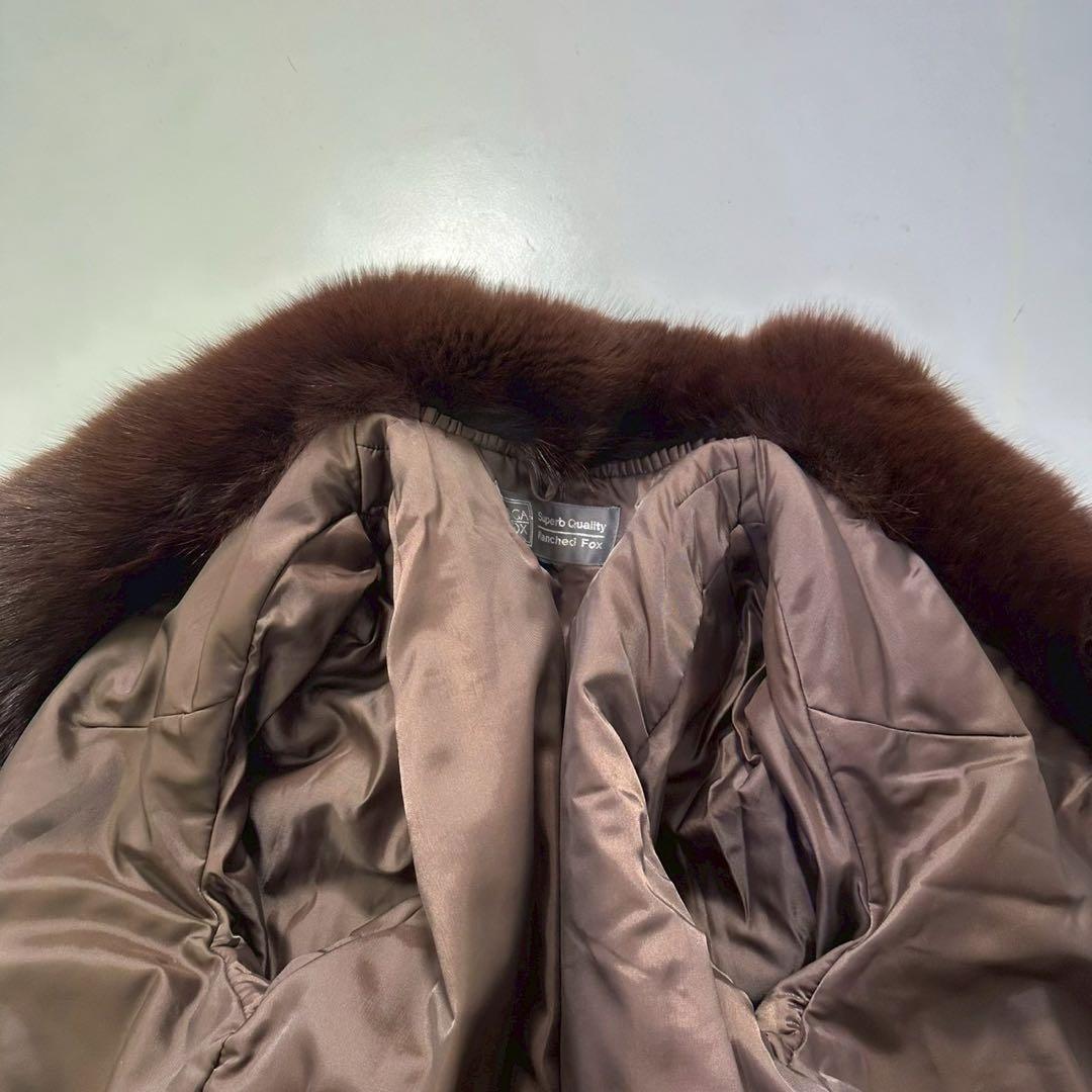 SAGA FOX ブルーフォックス　ファーコート 染め　ブラウン 毛皮 銀サガ