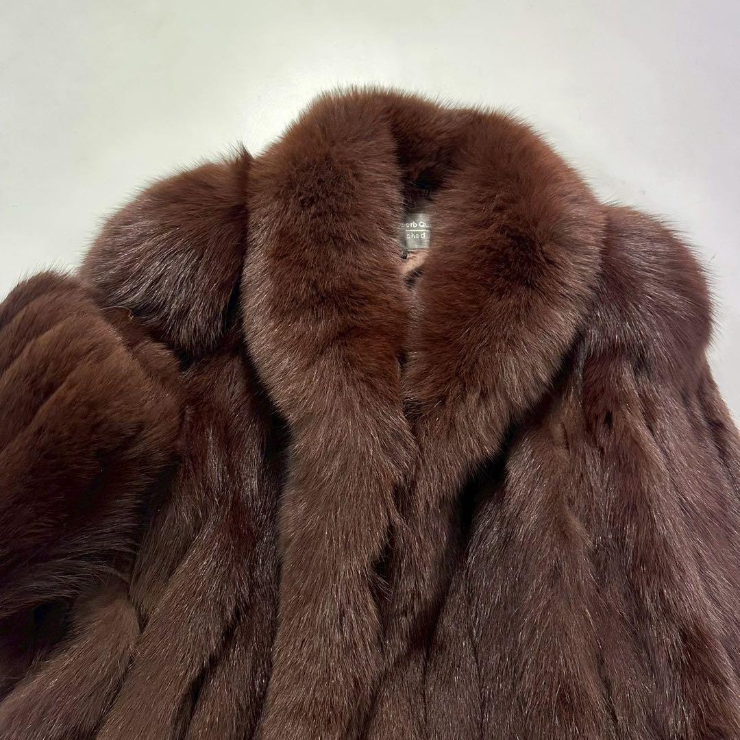 SAGA FOX ブルーフォックス　ファーコート 染め　ブラウン 毛皮 銀サガ