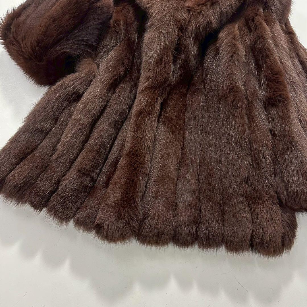 SAGA FOX ブルーフォックス　ファーコート 染め　ブラウン 毛皮 銀サガ