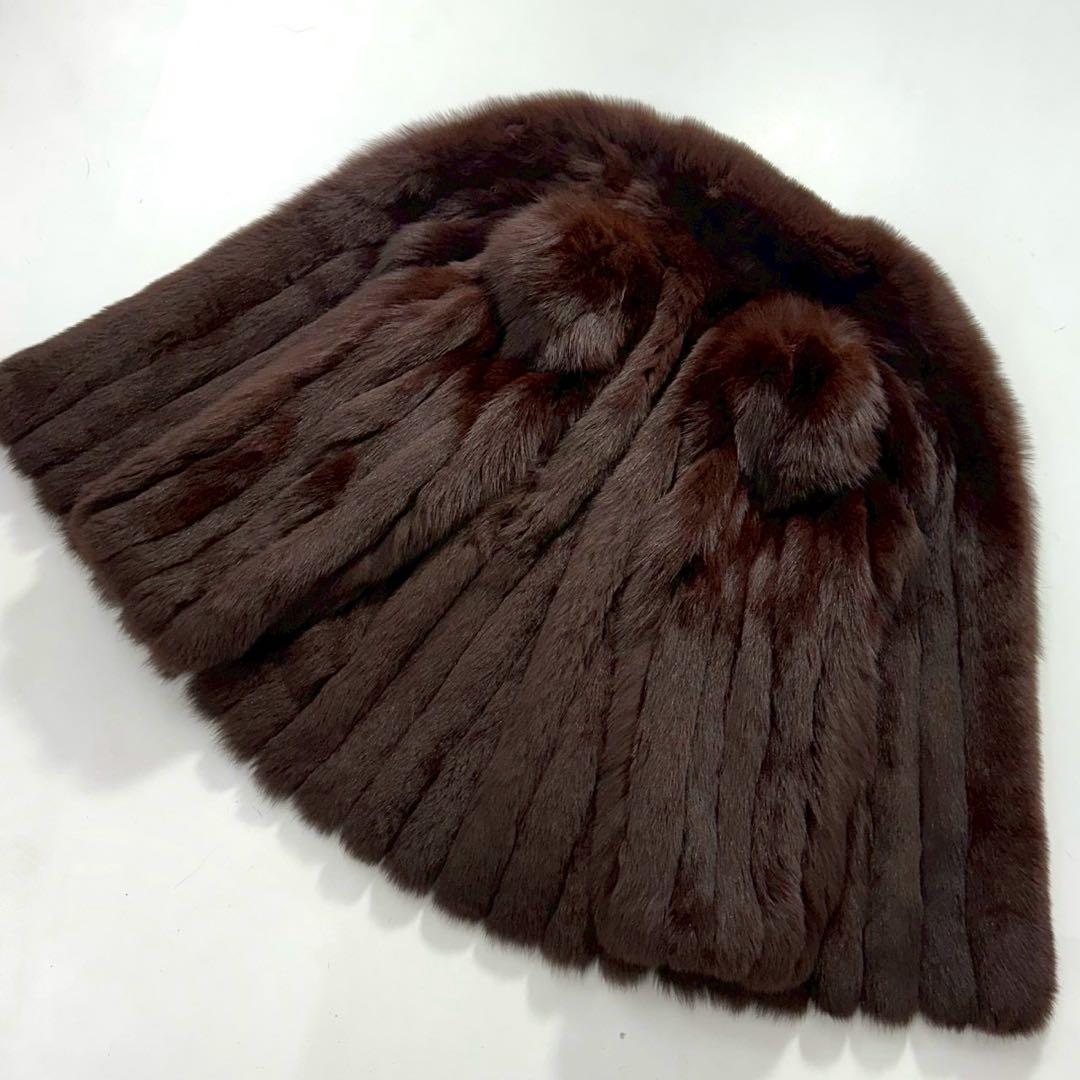 SAGA FOX ブルーフォックス　ファーコート 染め　ブラウン 毛皮 銀サガ