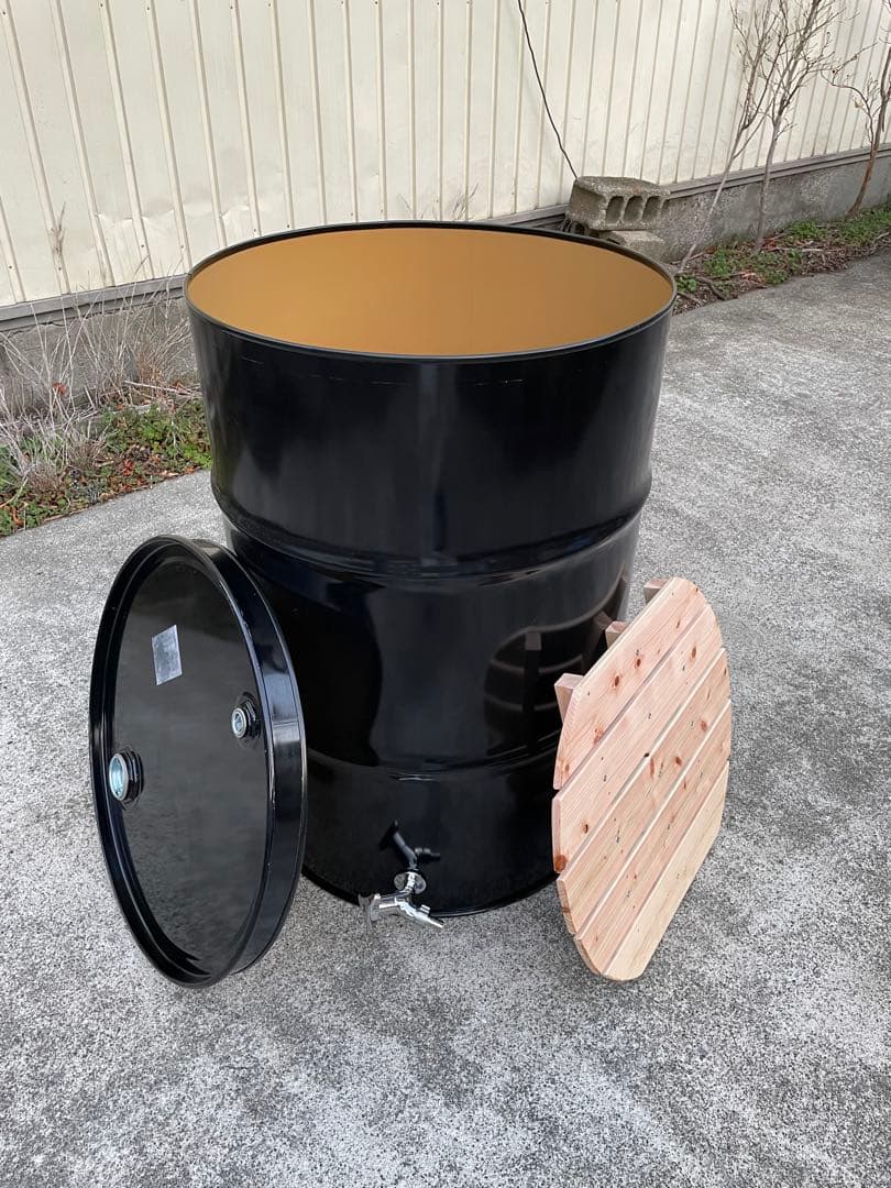 ドラム缶風呂 排水蛇口とすのこ付き NEWモデル✨