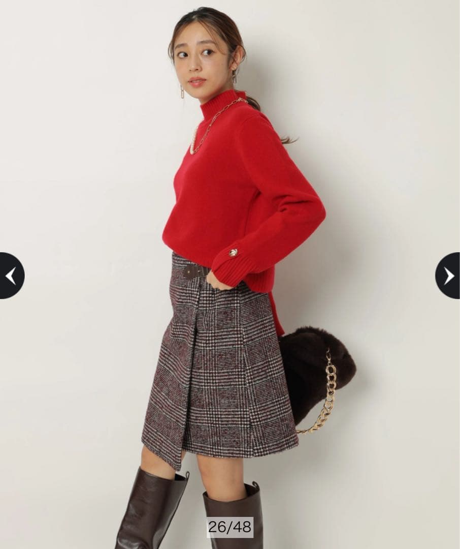 美品 ジャスグリッティ サイドベルトミニスカート Arpege story 赤