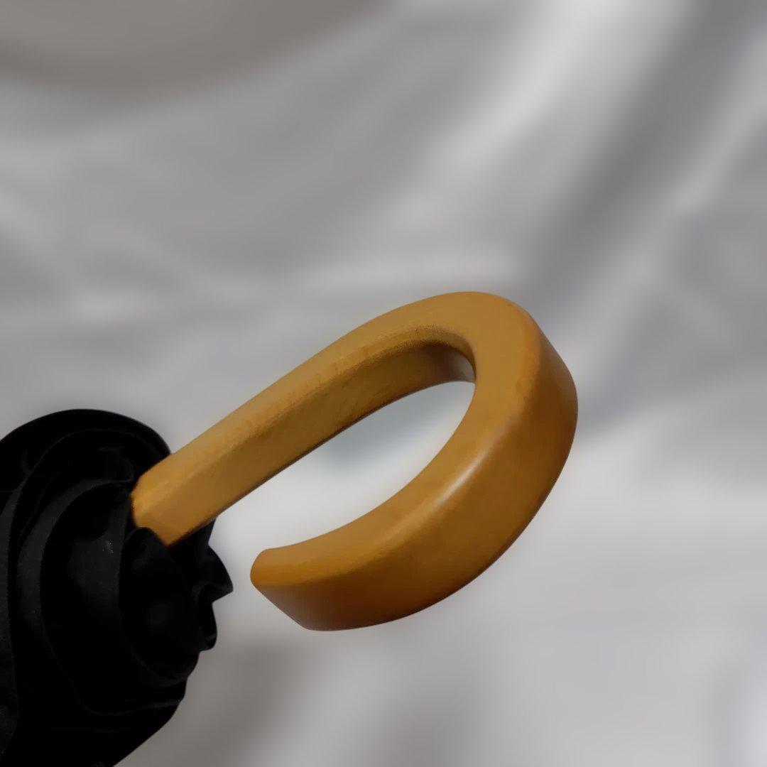 未使用品 サンバリア100 折り畳み日傘 2段折 フリル ブラック木曲がり手元