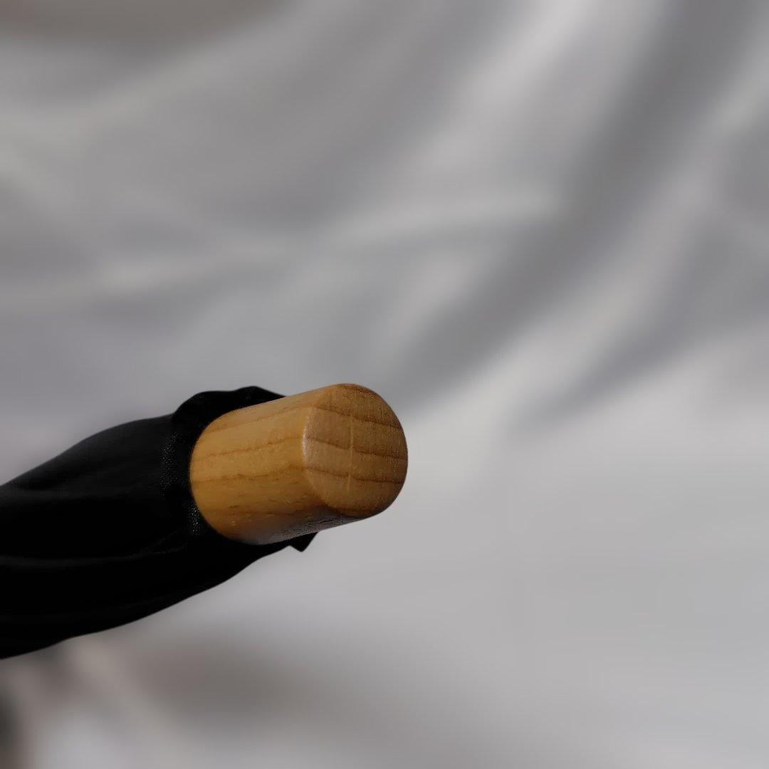 未使用品 サンバリア100 折り畳み日傘 2段折 フリル ブラック木曲がり手元