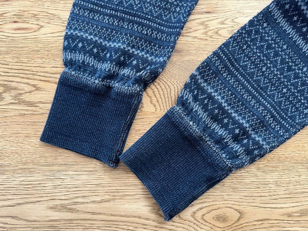 RRL ダブルアールエル ヘンリーネック インディゴ ニット 長袖シャツ