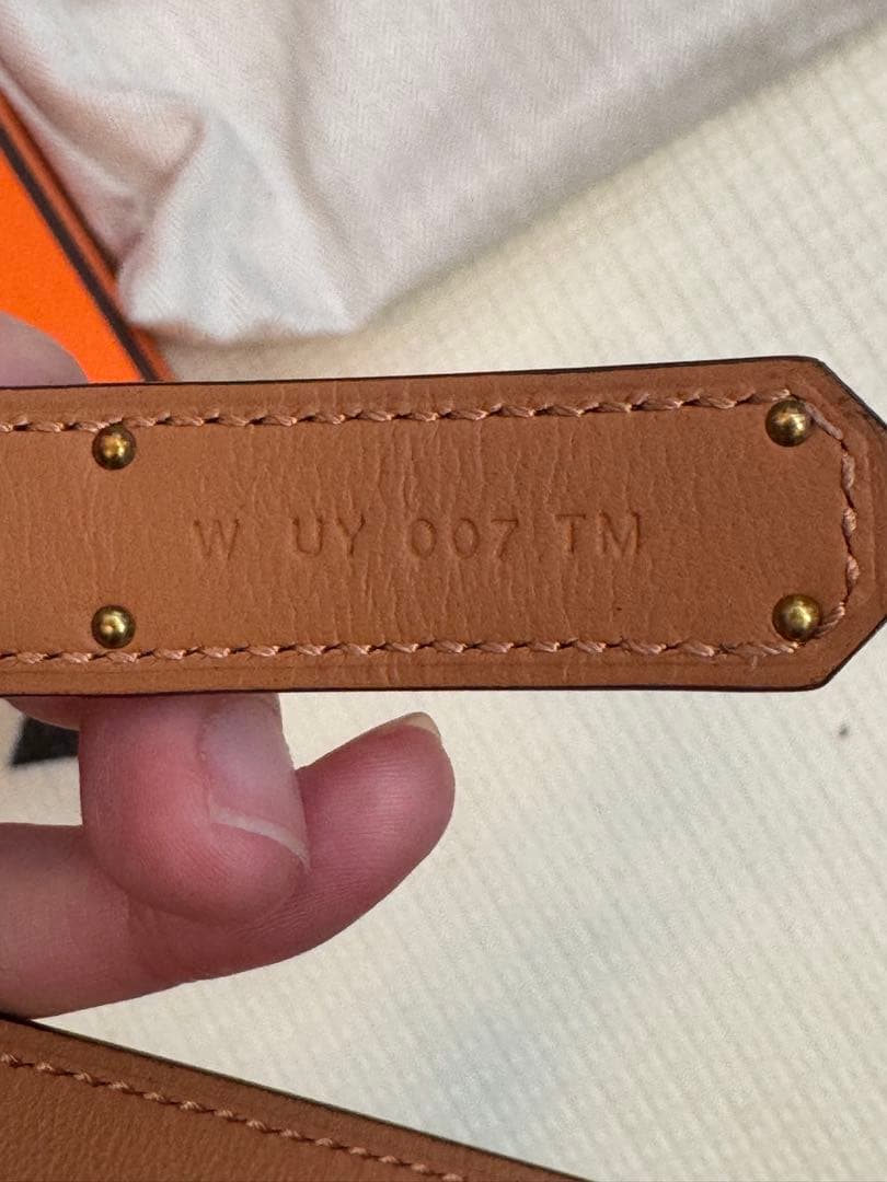 ★2024年W刻印新品★ケリーベルト ローズゴールド金具 ノアール×ゴールド