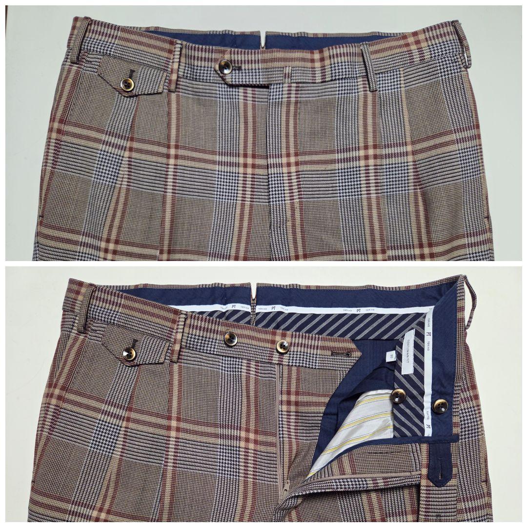 【美品】ピーティートリノ　GENTLEMAN FIT　2p　茶系　50　秋冬