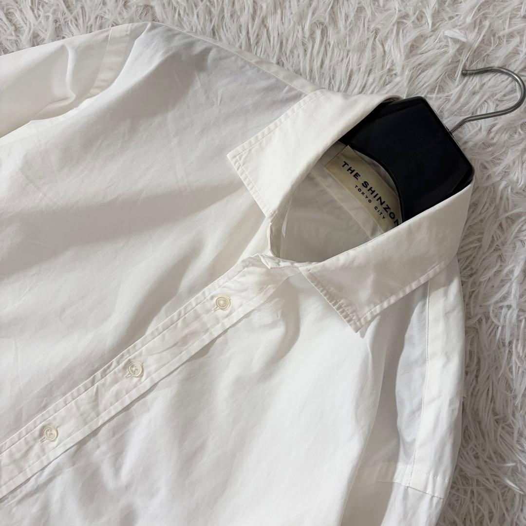 極美品　ザシンゾーン　25SS ショートペックシャツ　クロップド丈　ホワイト